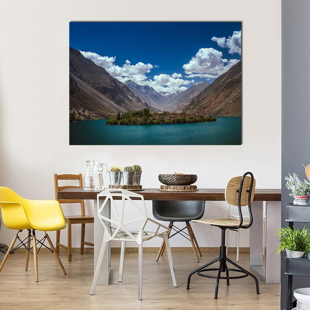 Lake In Karakoram Pakistan Canvas Wall Art-1 Piece-Gallery Wrap-48" x 32"-Tiaracle