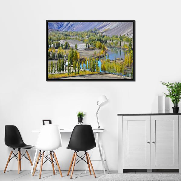 Lake In Northern Pakistan Canvas Wall Art-3 Horizontal-Gallery Wrap-25" x 16"-Tiaracle