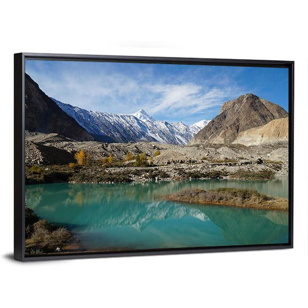 Lake In Pasu Pakistan Canvas Wall Art-3 Horizontal-Gallery Wrap-25" x 16"-Tiaracle