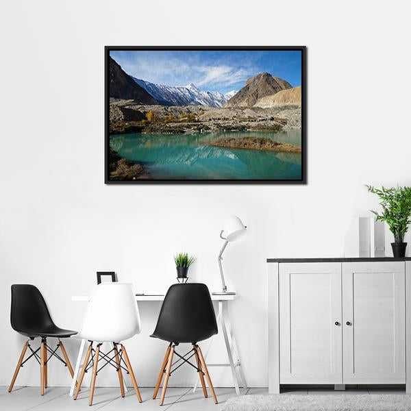 Lake In Pasu Pakistan Canvas Wall Art-3 Horizontal-Gallery Wrap-25" x 16"-Tiaracle