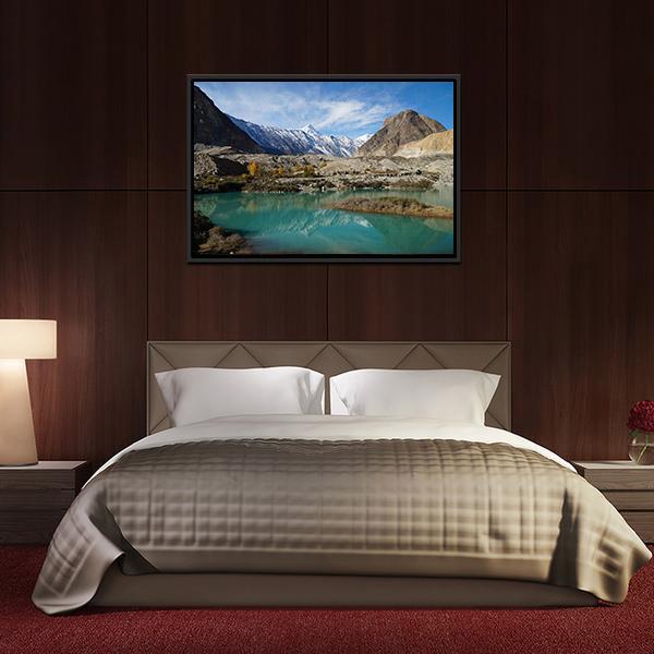 Lake In Pasu Pakistan Canvas Wall Art-3 Horizontal-Gallery Wrap-25" x 16"-Tiaracle