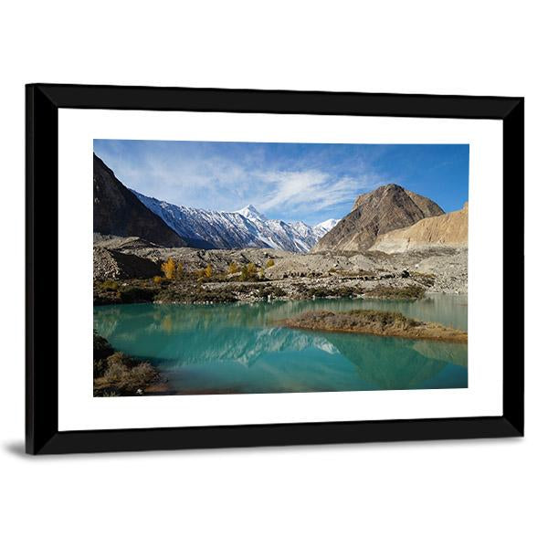 Lake In Pasu Pakistan Canvas Wall Art-3 Horizontal-Gallery Wrap-25" x 16"-Tiaracle