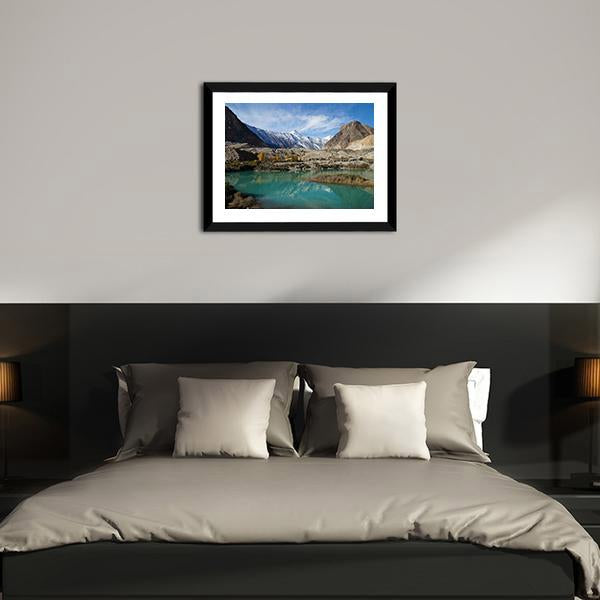 Lake In Pasu Pakistan Canvas Wall Art-3 Horizontal-Gallery Wrap-25" x 16"-Tiaracle