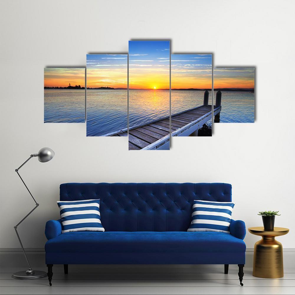 Lake Macquarie Canvas Wall Art-5 Star-Gallery Wrap-62" x 32"-Tiaracle