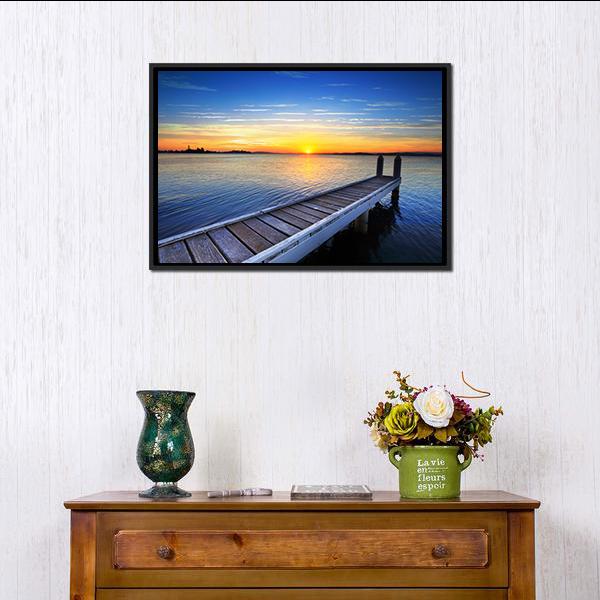 Lake Macquarie Canvas Wall Art-1 Piece-Floating Frame-24" x 16"-Tiaracle