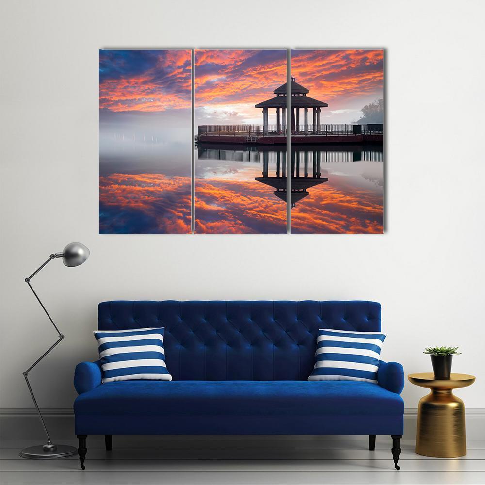 Sun Moon Lake Taiwan Canvas Wall Art-3 Horizontal-Gallery Wrap-37" x 24"-Tiaracle