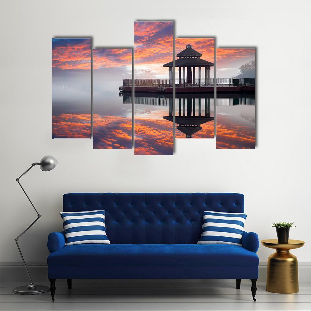 Sun Moon Lake Taiwan Canvas Wall Art-5 Pop-Gallery Wrap-47" x 32"-Tiaracle