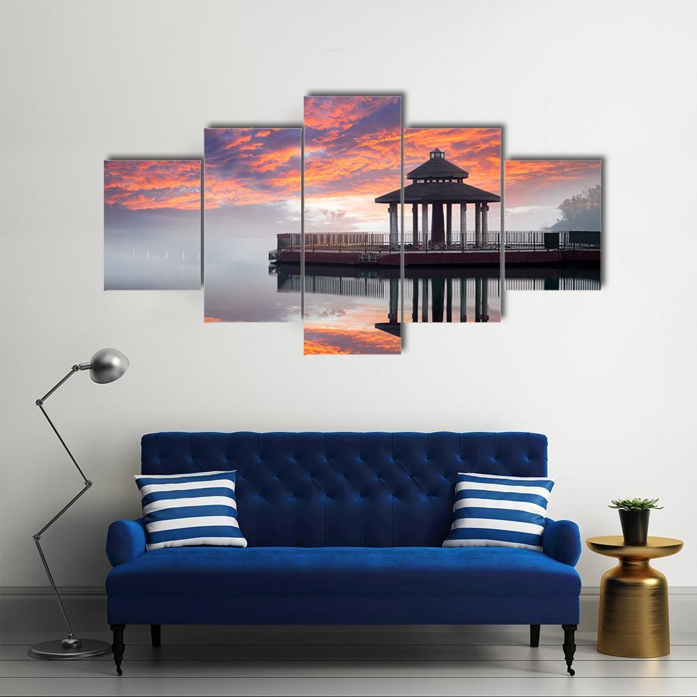 Sun Moon Lake Taiwan Canvas Wall Art-5 Star-Gallery Wrap-62" x 32"-Tiaracle