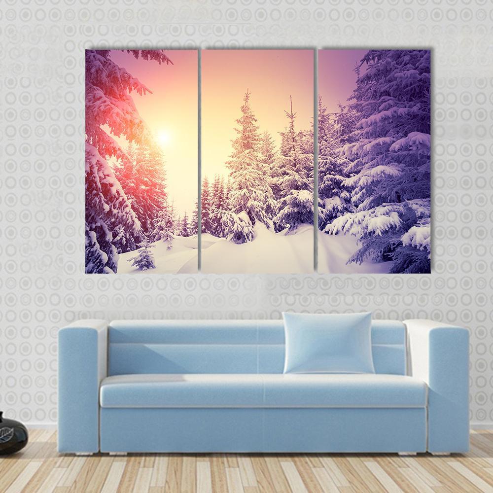 Dramatic Wintry Scene Canvas Wall Art-3 Horizontal-Gallery Wrap-37" x 24"-Tiaracle