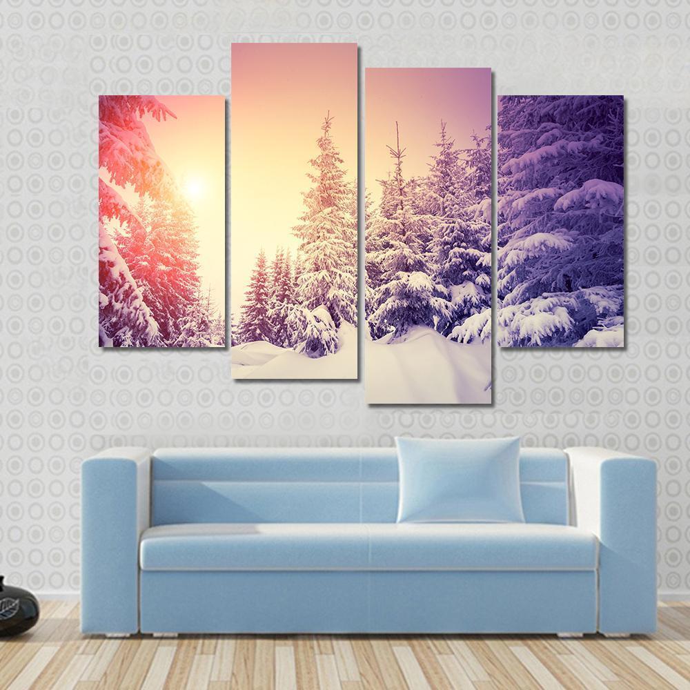 Dramatic Wintry Scene Canvas Wall Art-4 Pop-Gallery Wrap-50" x 32"-Tiaracle