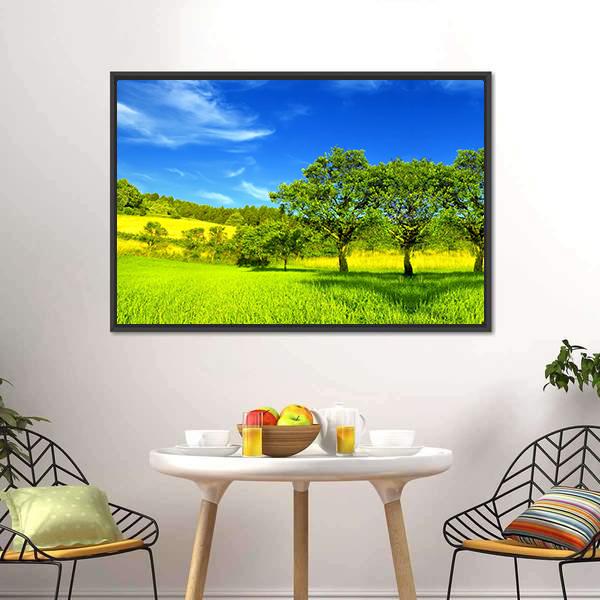 Landscape In Summer Canvas Wall Art-3 Horizontal-Gallery Wrap-25" x 16"-Tiaracle