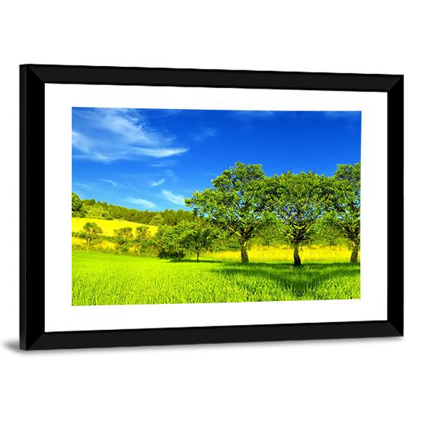 Landscape In Summer Canvas Wall Art-3 Horizontal-Gallery Wrap-25" x 16"-Tiaracle