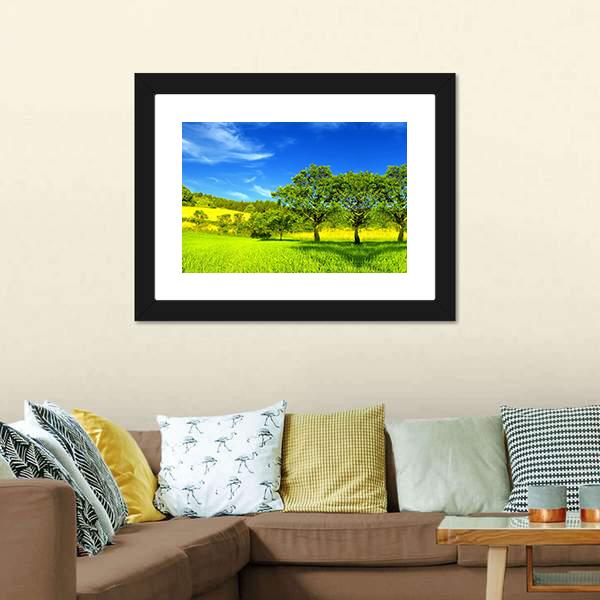 Landscape In Summer Canvas Wall Art-3 Horizontal-Gallery Wrap-25" x 16"-Tiaracle