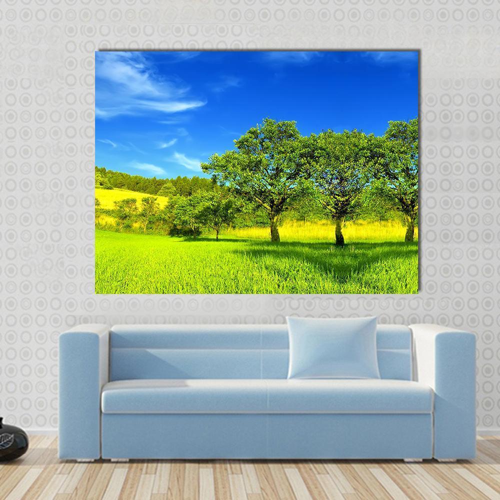 Landscape In Summer Canvas Wall Art-1 Piece-Gallery Wrap-48" x 32"-Tiaracle