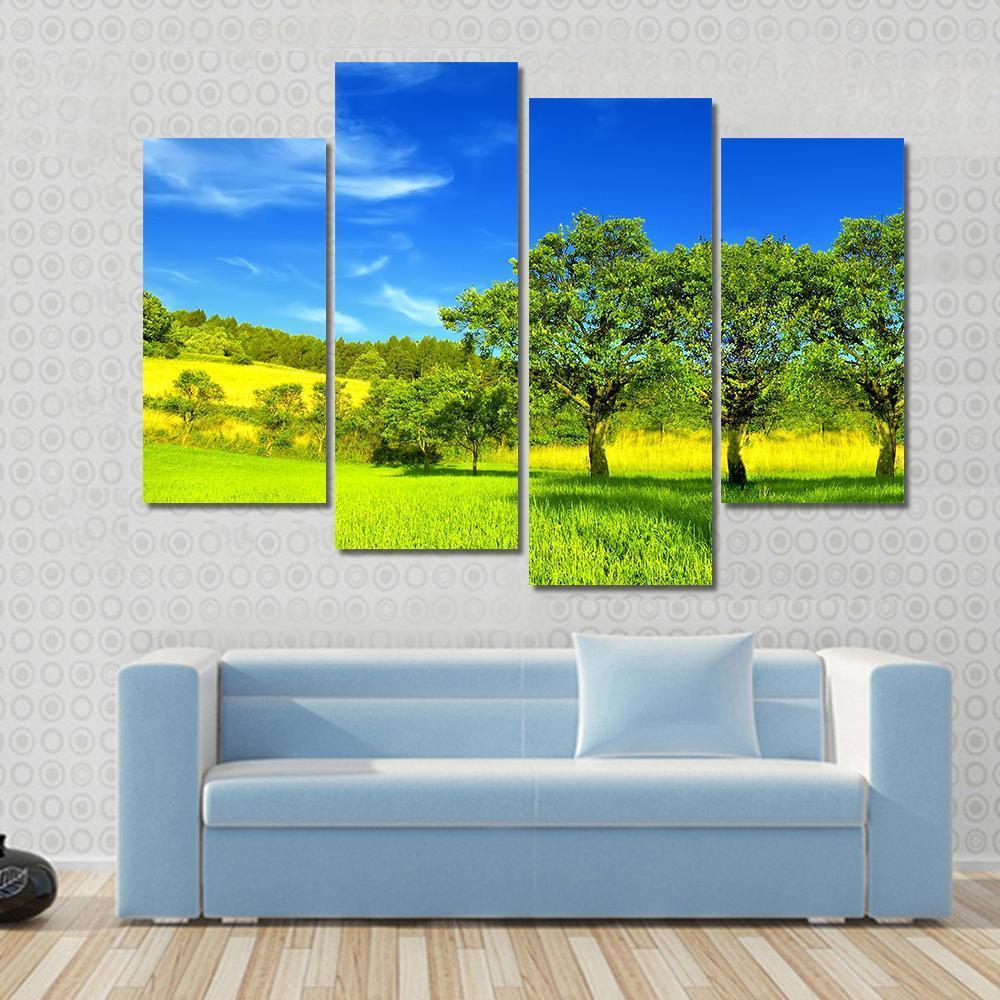 Landscape In Summer Canvas Wall Art-4 Pop-Gallery Wrap-50" x 32"-Tiaracle