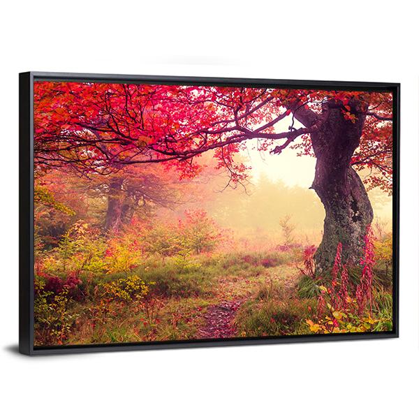 Landscape With Autumn Trees Canvas Wall Art-3 Horizontal-Gallery Wrap-25" x 16"-Tiaracle