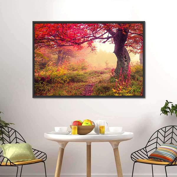 Landscape With Autumn Trees Canvas Wall Art-3 Horizontal-Gallery Wrap-25" x 16"-Tiaracle