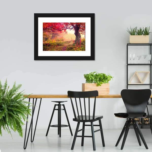 Landscape With Autumn Trees Canvas Wall Art-3 Horizontal-Gallery Wrap-25" x 16"-Tiaracle
