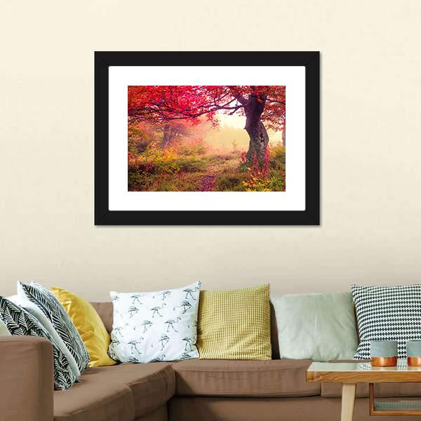 Landscape With Autumn Trees Canvas Wall Art-3 Horizontal-Gallery Wrap-25" x 16"-Tiaracle