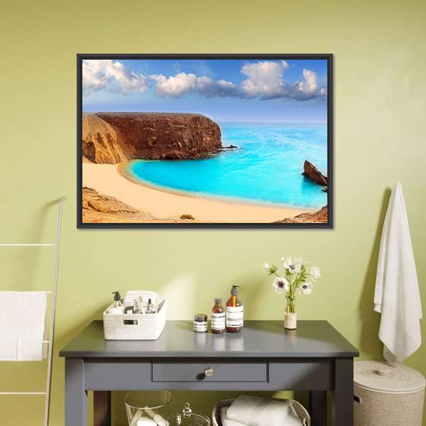 Lanzarote El Papagayo Canvas Wall Art-1 Piece-Floating Frame-24" x 16"-Tiaracle