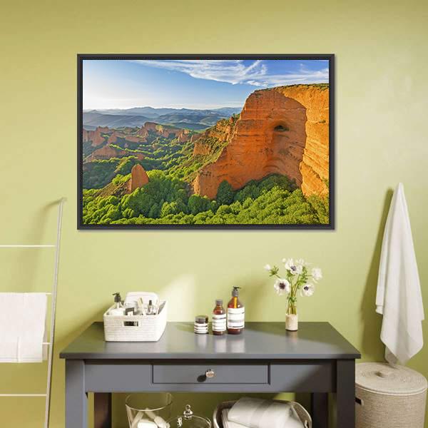 Las Medulas Spain Canvas Wall Art-1 Piece-Floating Frame-24" x 16"-Tiaracle