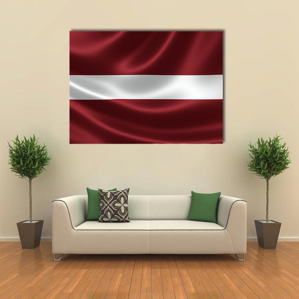 Latvia Flag Canvas Wall Art-1 Piece-Gallery Wrap-48" x 32"-Tiaracle