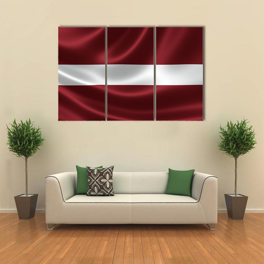 Latvia Flag Canvas Wall Art-3 Horizontal-Gallery Wrap-37" x 24"-Tiaracle