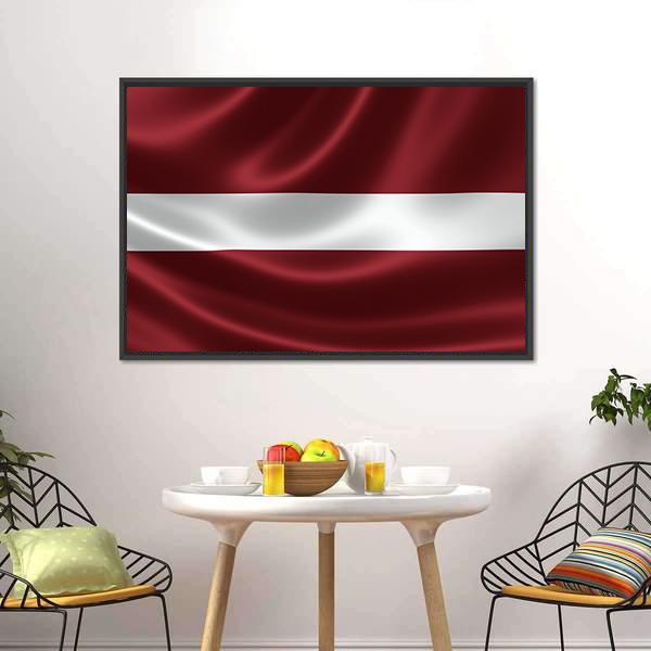 Latvia Flag Canvas Wall Art-3 Horizontal-Gallery Wrap-25" x 16"-Tiaracle