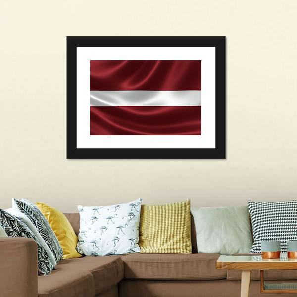 Latvia Flag Canvas Wall Art-3 Horizontal-Gallery Wrap-25" x 16"-Tiaracle