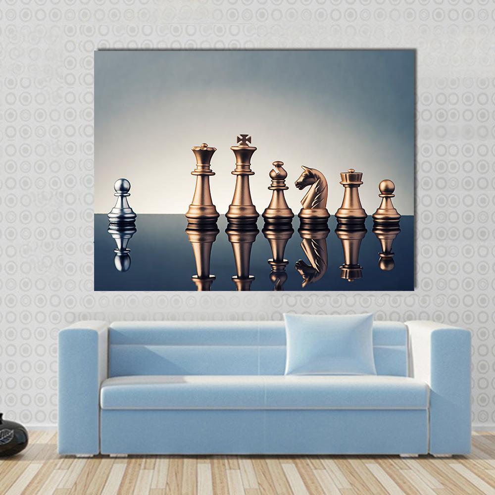 Leadership Concept Of Chess Canvas Wall Art-1 Piece-Gallery Wrap-48" x 32"-Tiaracle