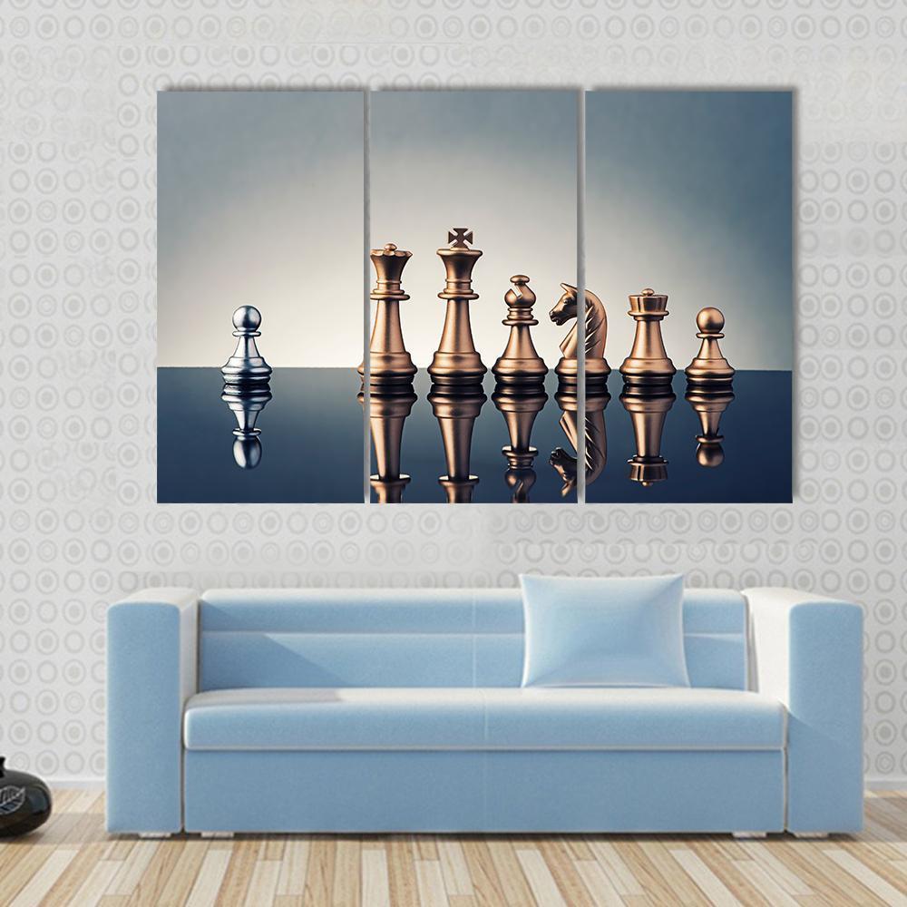 Leadership Concept Of Chess Canvas Wall Art-3 Horizontal-Gallery Wrap-37" x 24"-Tiaracle