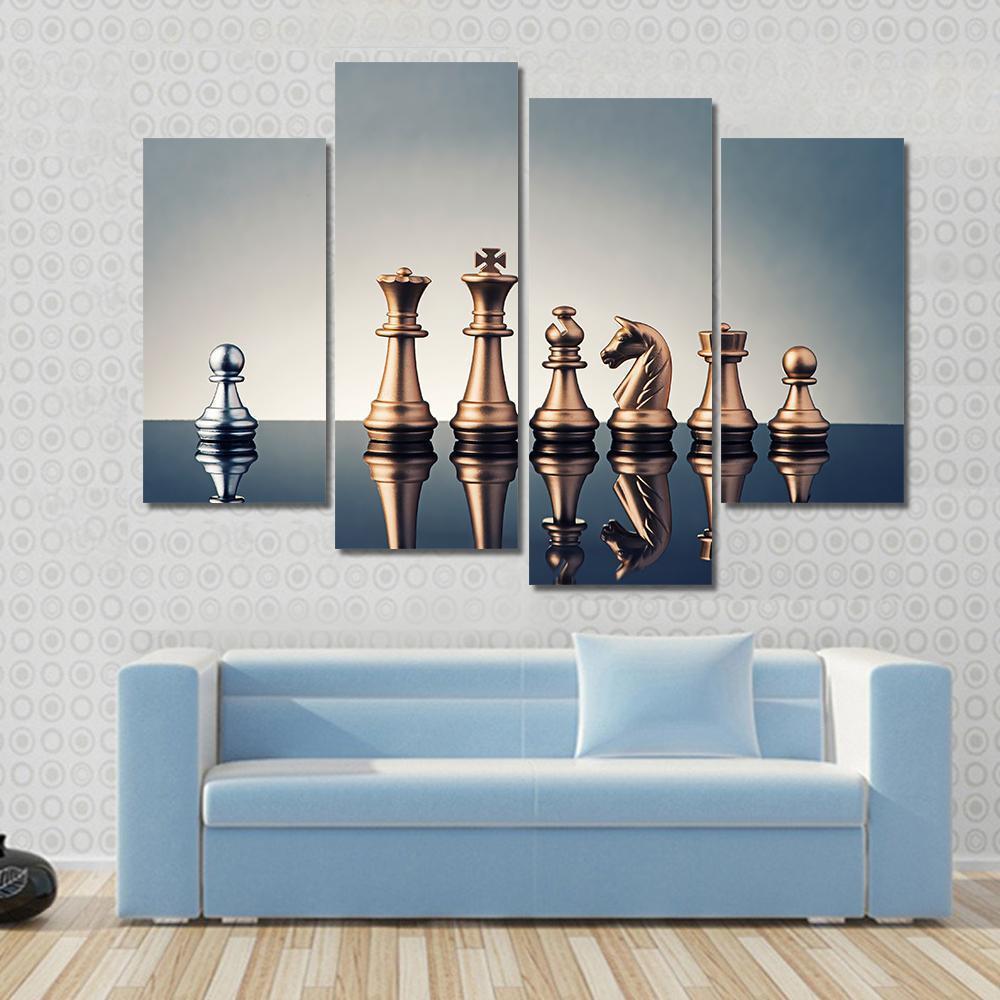 Leadership Concept Of Chess Canvas Wall Art-4 Pop-Gallery Wrap-50" x 32"-Tiaracle