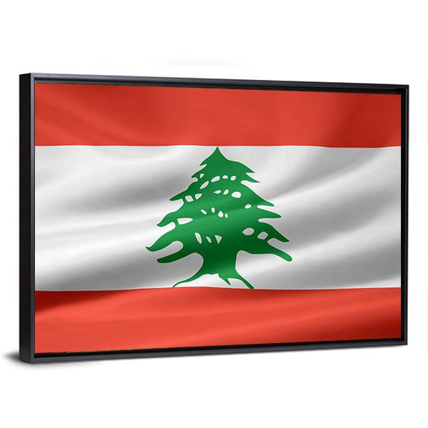 Lebanon Flag Canvas Wall Art-3 Horizontal-Gallery Wrap-25" x 16"-Tiaracle