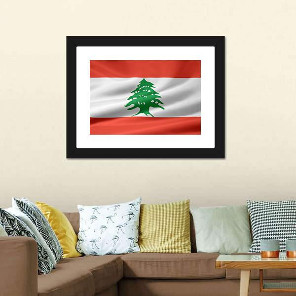 Lebanon Flag Canvas Wall Art-3 Horizontal-Gallery Wrap-25" x 16"-Tiaracle