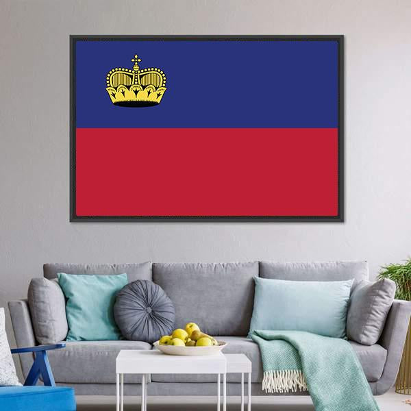 Liechtenstein Flag Canvas Wall Art-3 Horizontal-Gallery Wrap-25" x 16"-Tiaracle