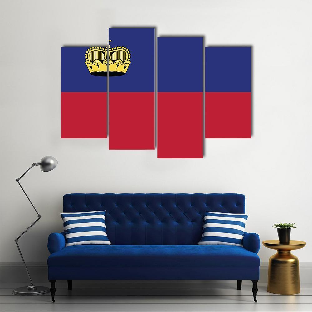 Liechtenstein Flag Canvas Wall Art-4 Pop-Gallery Wrap-50" x 32"-Tiaracle