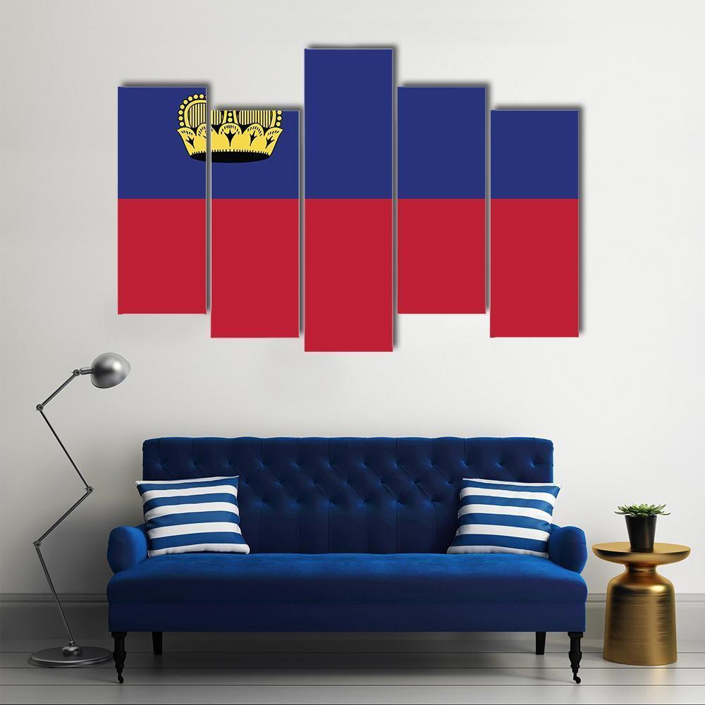 Liechtenstein Flag Canvas Wall Art-5 Pop-Gallery Wrap-47" x 32"-Tiaracle