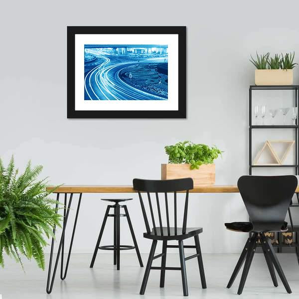 Light Trails In Shanghai Canvas Wall Art-3 Horizontal-Gallery Wrap-25" x 16"-Tiaracle