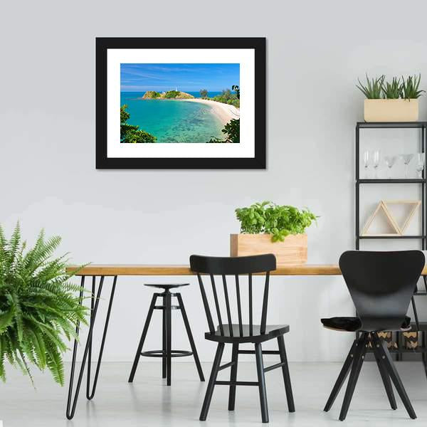 Lighthouse & Beach Canvas Wall Art-3 Horizontal-Gallery Wrap-25" x 16"-Tiaracle