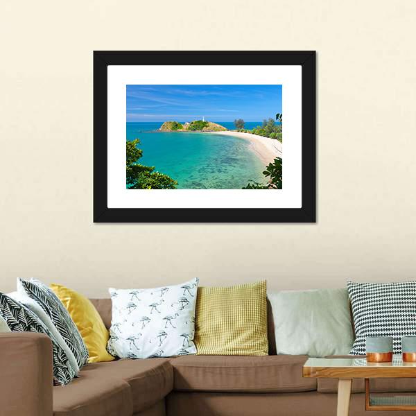 Lighthouse & Beach Canvas Wall Art-3 Horizontal-Gallery Wrap-25" x 16"-Tiaracle