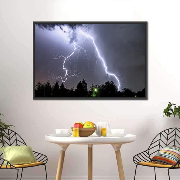 Lightning In Tucson Valley Canvas Wall Art-3 Horizontal-Gallery Wrap-25" x 16"-Tiaracle