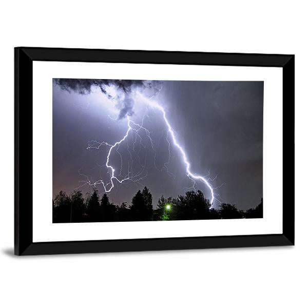 Lightning In Tucson Valley Canvas Wall Art-3 Horizontal-Gallery Wrap-25" x 16"-Tiaracle