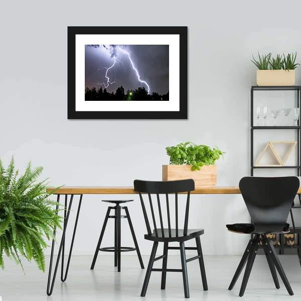 Lightning In Tucson Valley Canvas Wall Art-3 Horizontal-Gallery Wrap-25" x 16"-Tiaracle