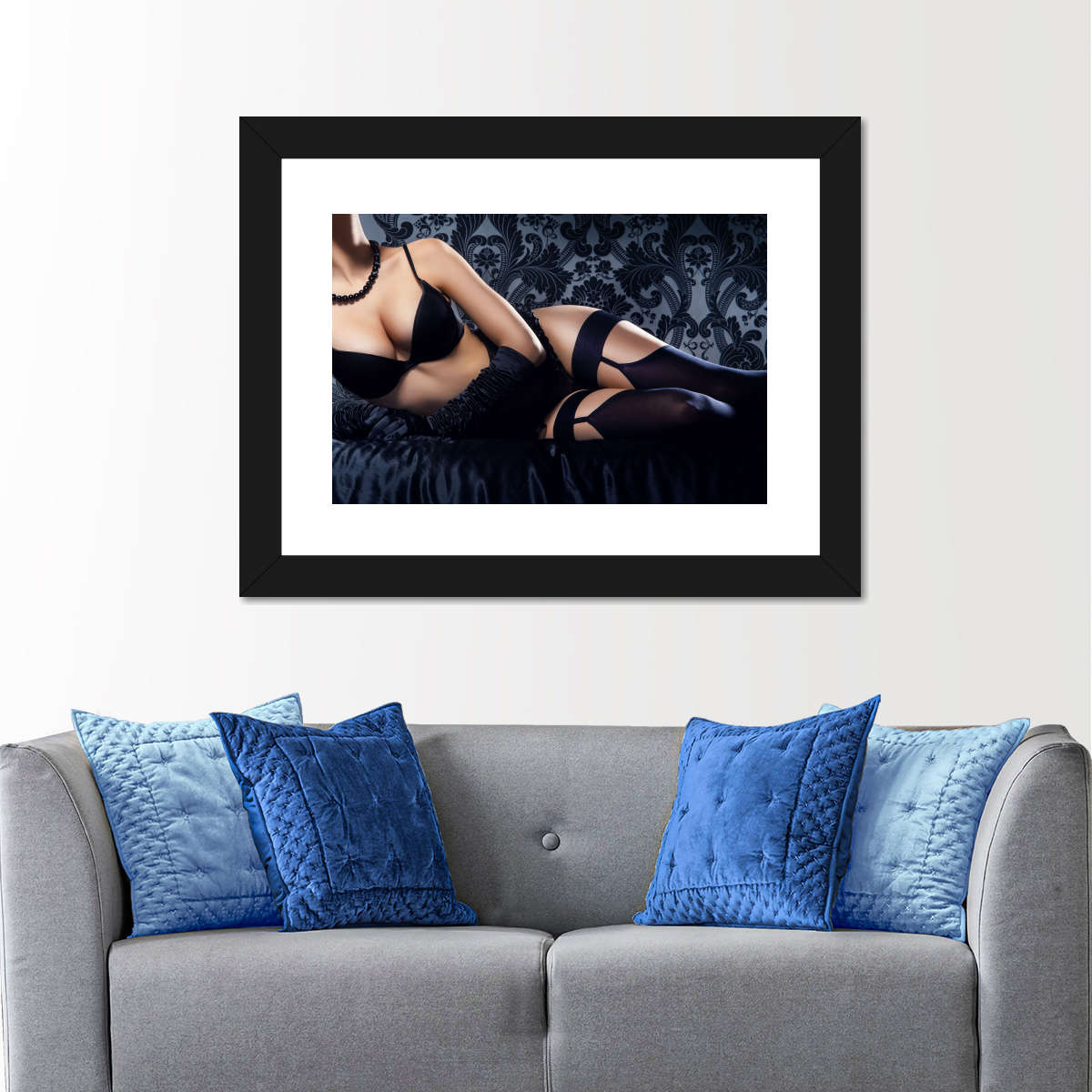 سیاہ دیوار آرٹ میں سیکسی عورت