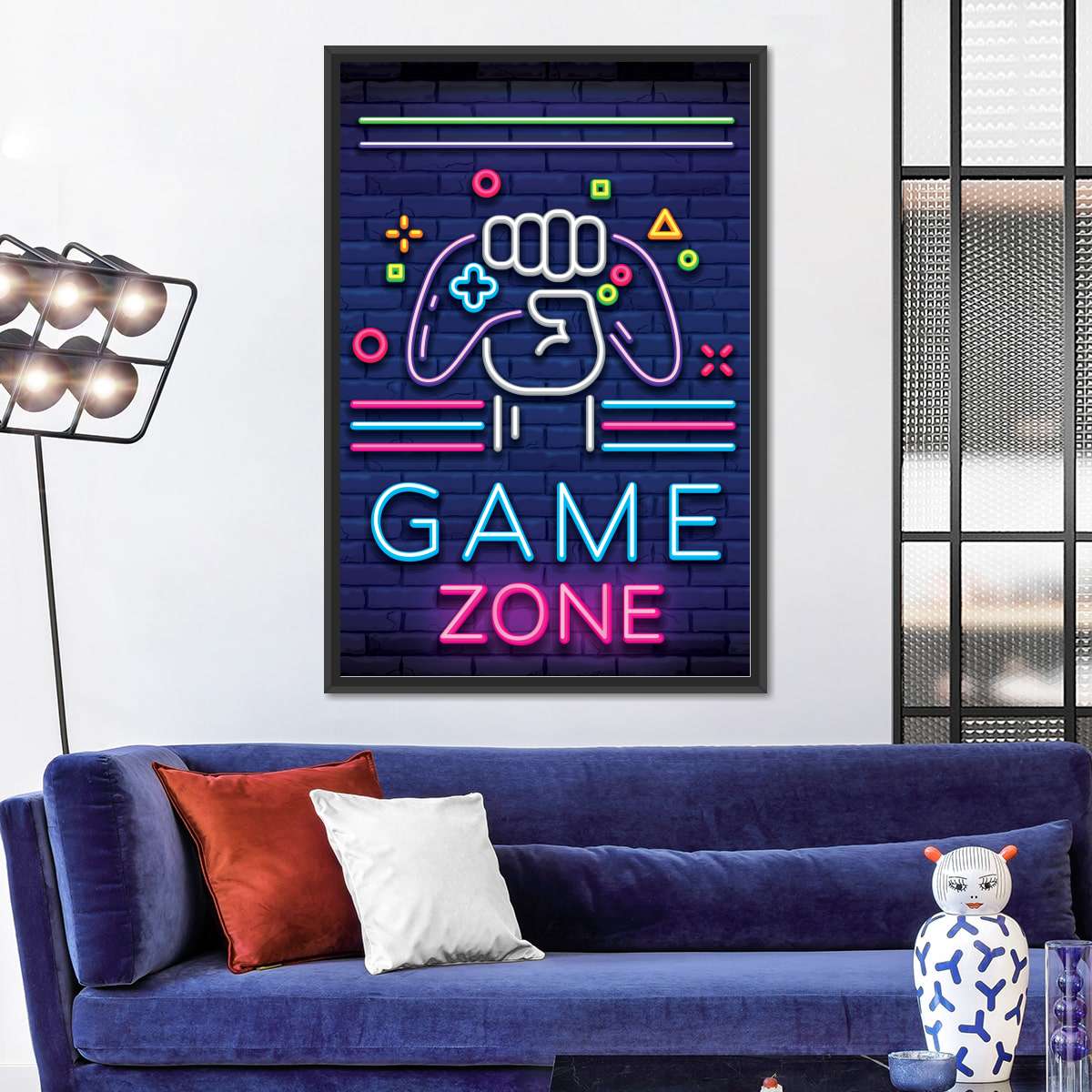 Neon -Spielzone Wandkunst