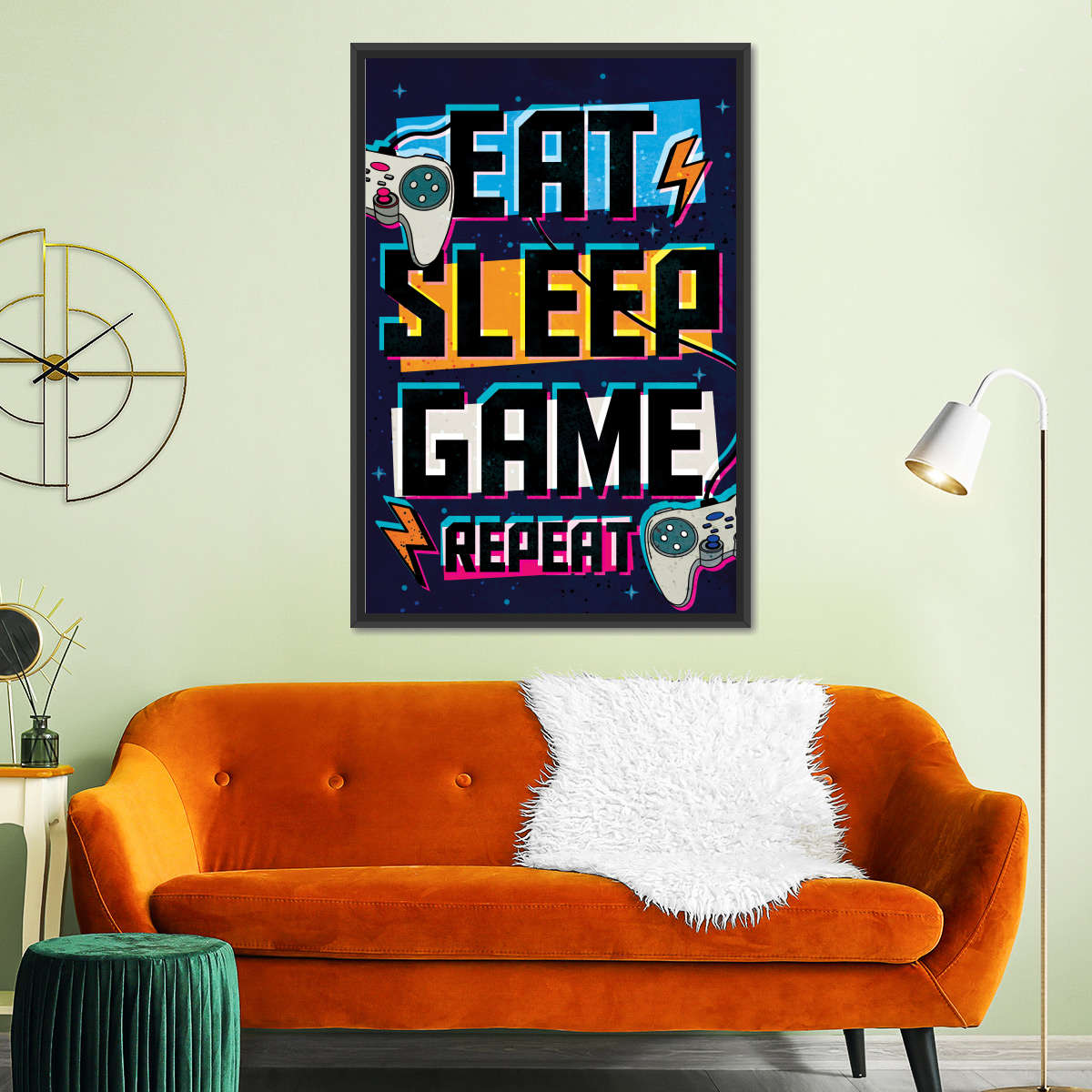 نیند گیم پوسٹر وال آرٹ کھائیں