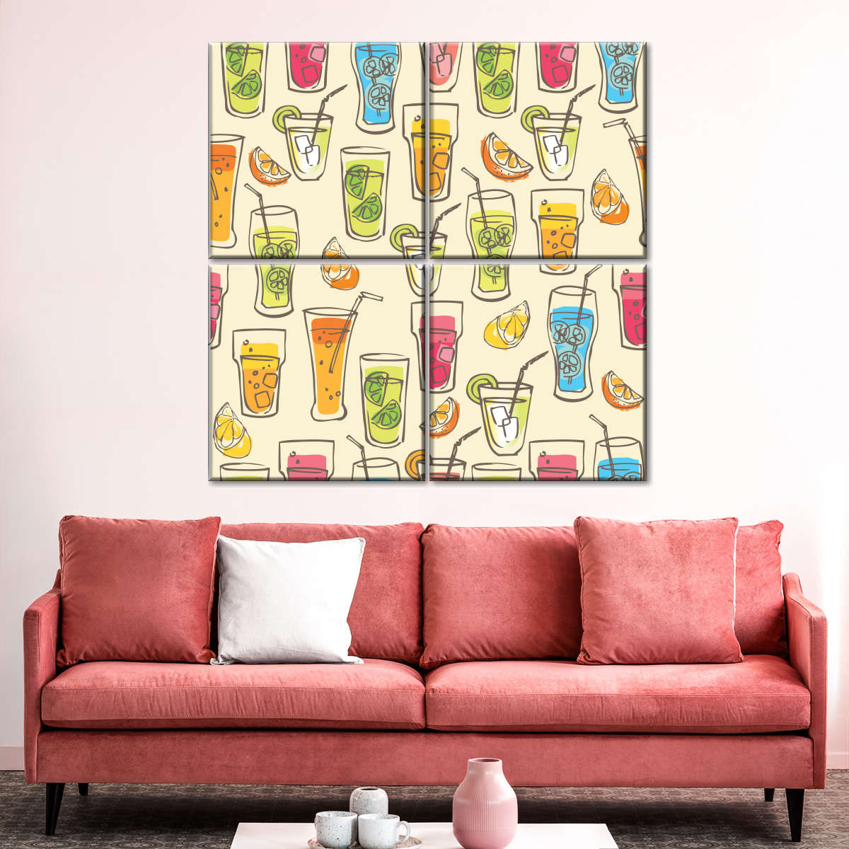 Cocktailgetränke Muster Wandkunst