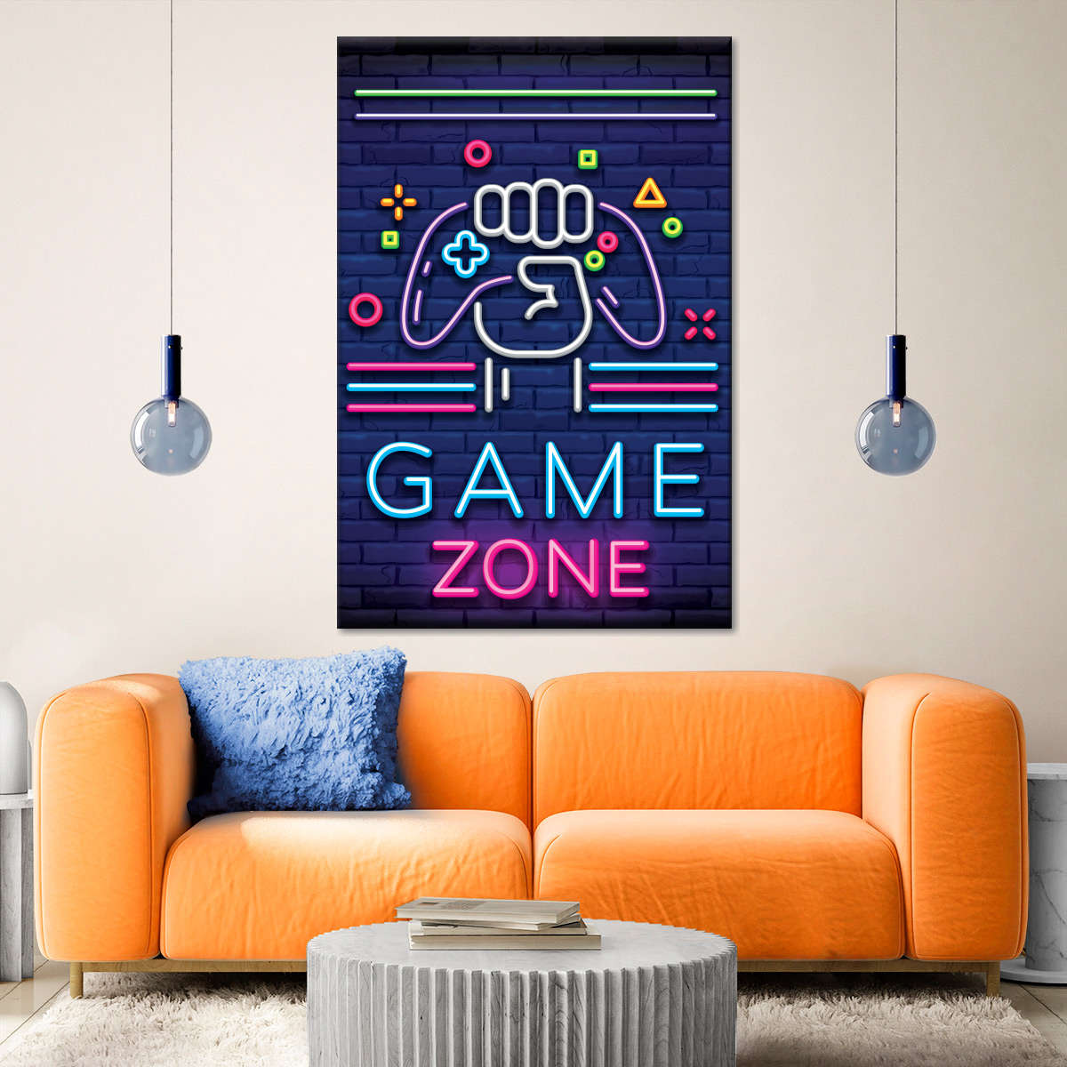 Neon -Spielzone Wandkunst