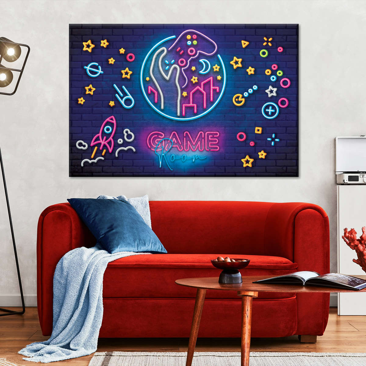 Spielzimmer Neonsymbole Wandkunst