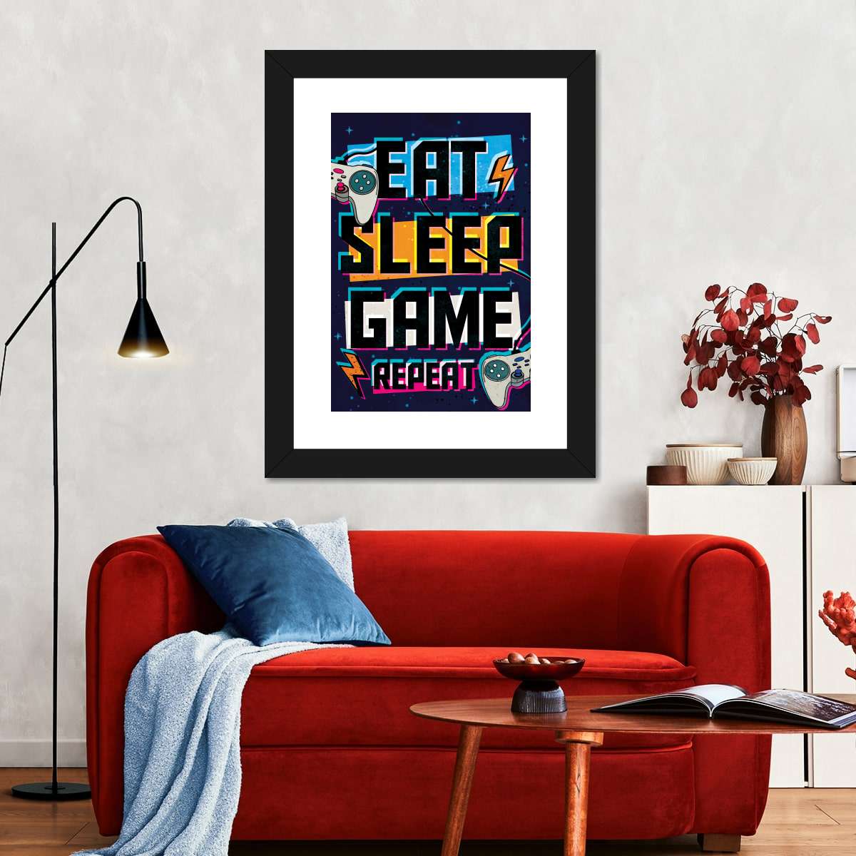 نیند گیم پوسٹر وال آرٹ کھائیں